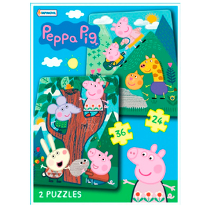 Puzzle Rompecabezas x2 Peppa Pig 24 y 36 Piezas