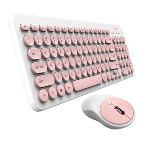 Kit de teclado y mouse inalámbrico Noga S5600 US Pink Rosa