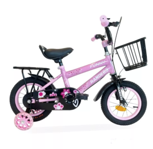 Bicicleta Infantil Niñas Rodado 12 Randers Funny Rosa Rueditas Luces