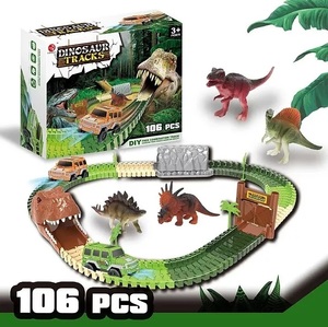 Pista Dinosaurio Mundo Jurasico 106 Pcs Autos Juguetes