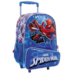 Mochila Escolar Con Carrito Wabro Spiderman 16 Pulgadas